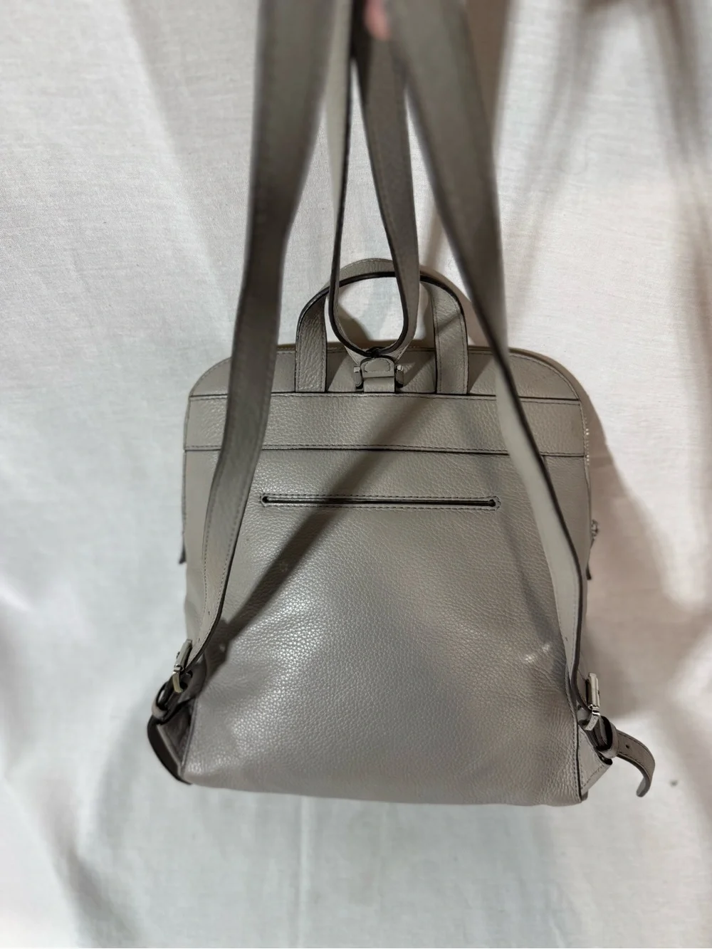 MICHAEL KORS Gray Pebbled Leather Backpack